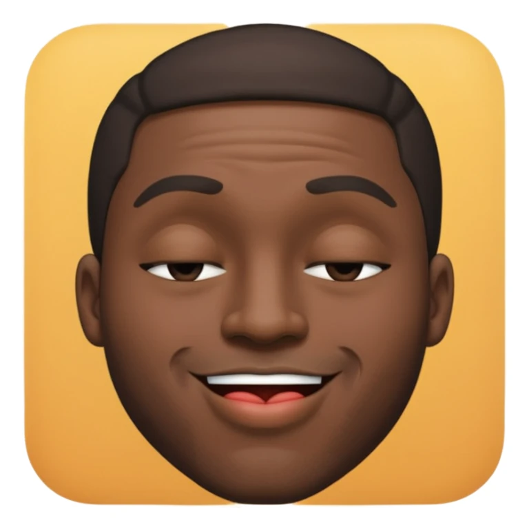 Black man squinting kiss face eyes closed  sticker