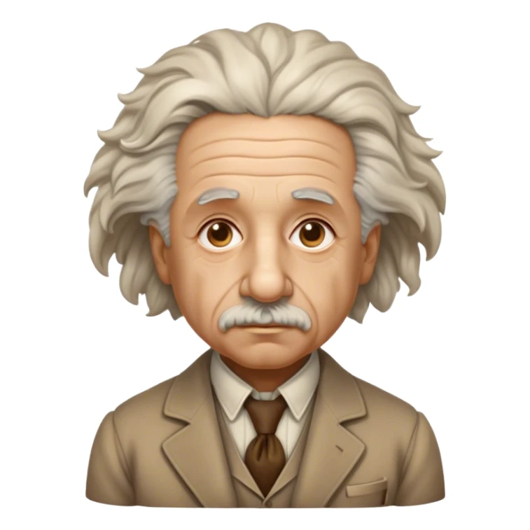Cinematic Realistic portrait of Albert Einstein, shown as an iconic genius with wild, expressive hair and a gentle, contemplative expression, rendered in detailed period clothing with warm, intellectual lighting sticker