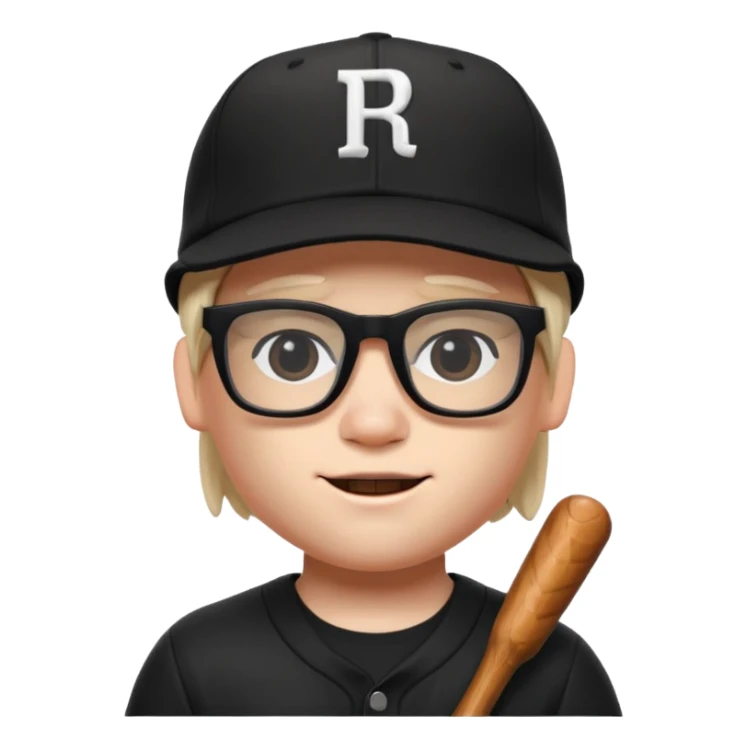 a roblox bacon that has a black baseball hat and has cool black glasses sticker