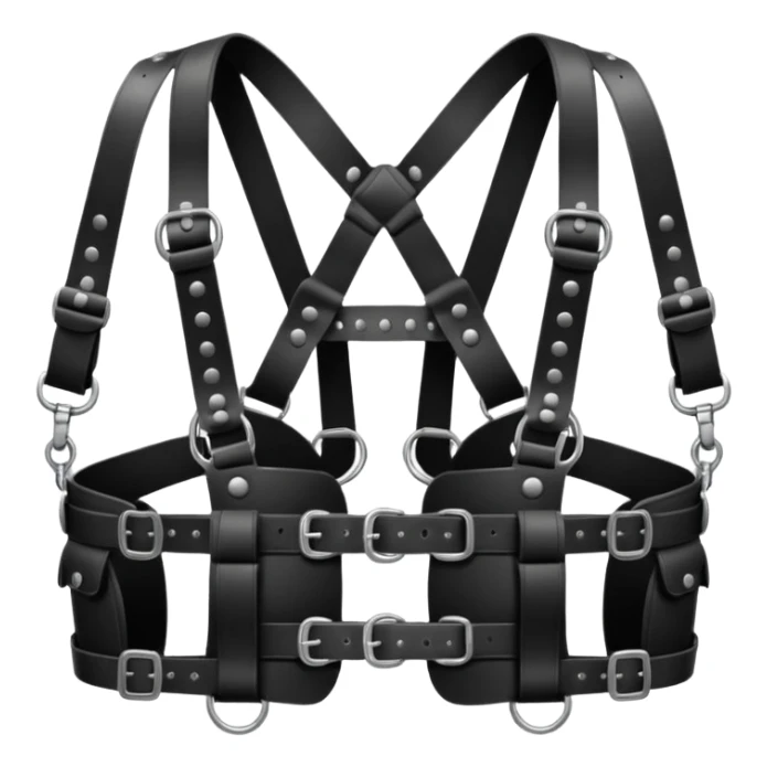 Male BDSM Chest Harness，excluding the head and the icon, keep it simple. sticker