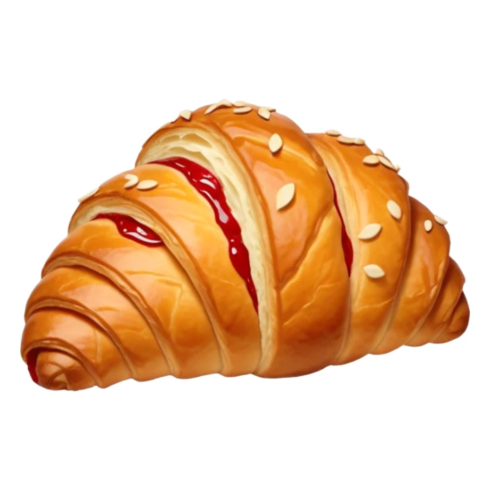 croissant with red coquette sticker