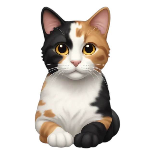 1 calico cream cat and 1 black calico cat sticker