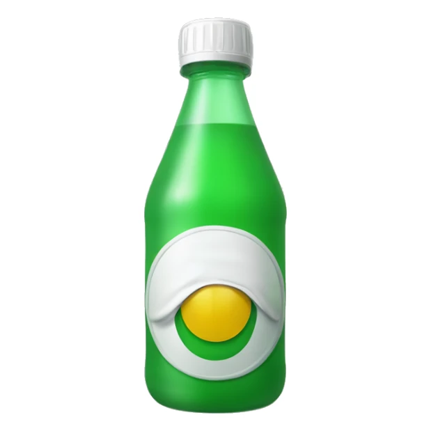 Doogh bottle white liquid green cap and it says doogh sticker