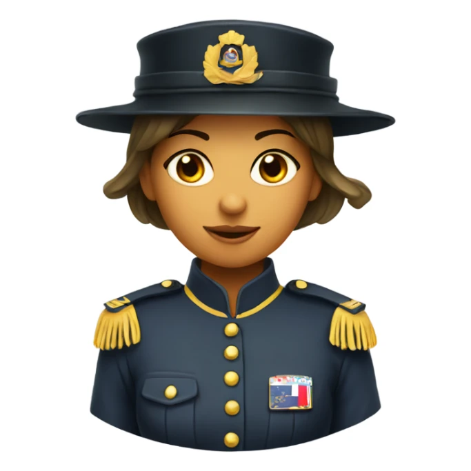 Girl solidier in uniform with cylinder hat sticker