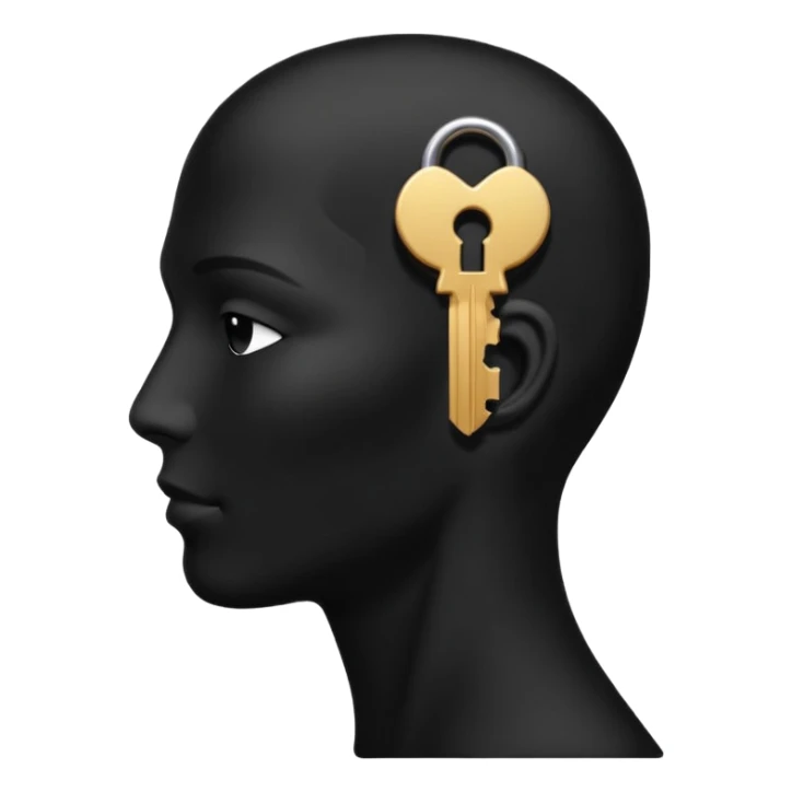 silhouette of a head with a hidden key inside sticker