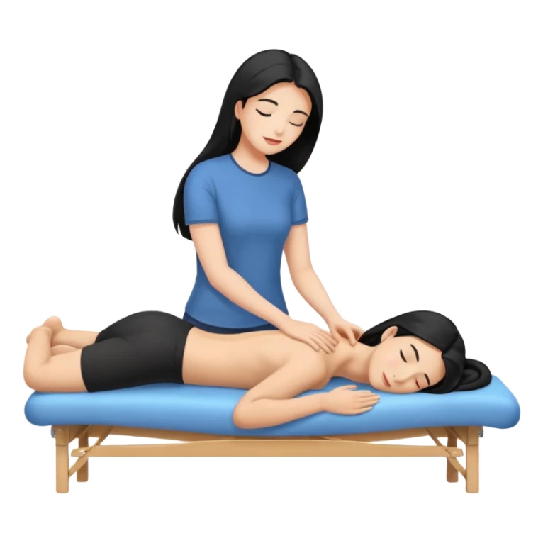 Back massage body the hair is long and black sticker