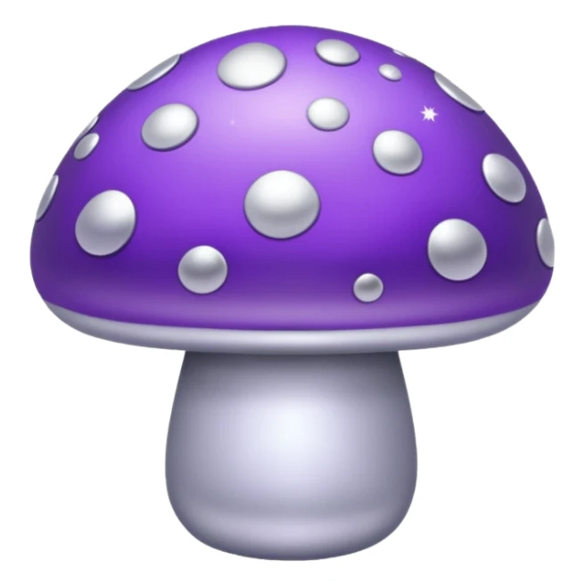 purple mushroom with silver stars on it cute sticker