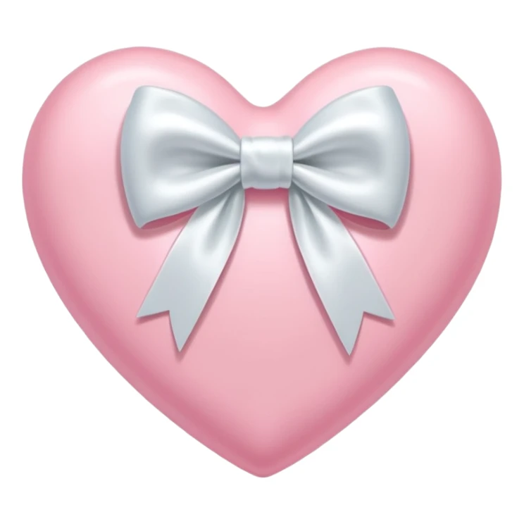 Baby pink heart with white bow sticker