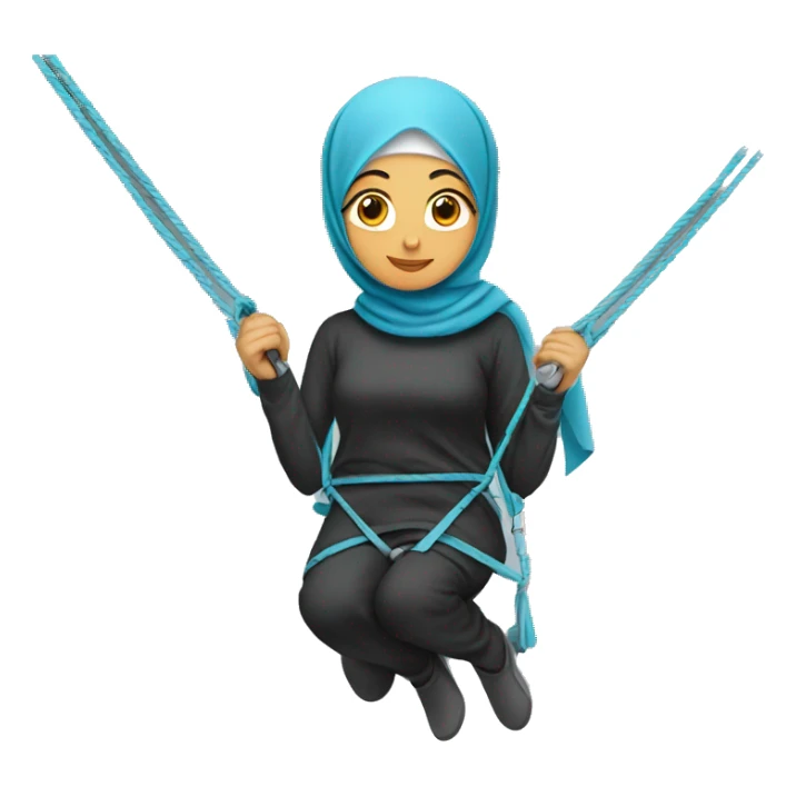 hijab girl making zipline sticker