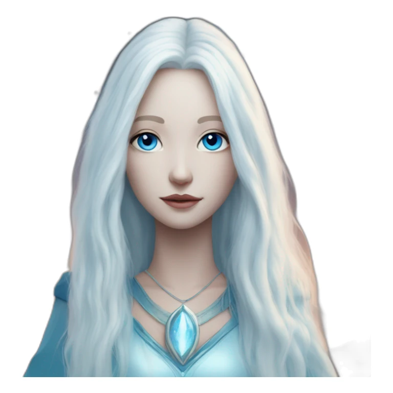 nordic pleiadian with long white hair and blue eyes sticker