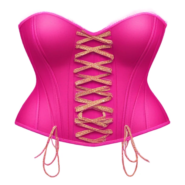 Hot pink corset and bikini bottom with glitter sticker