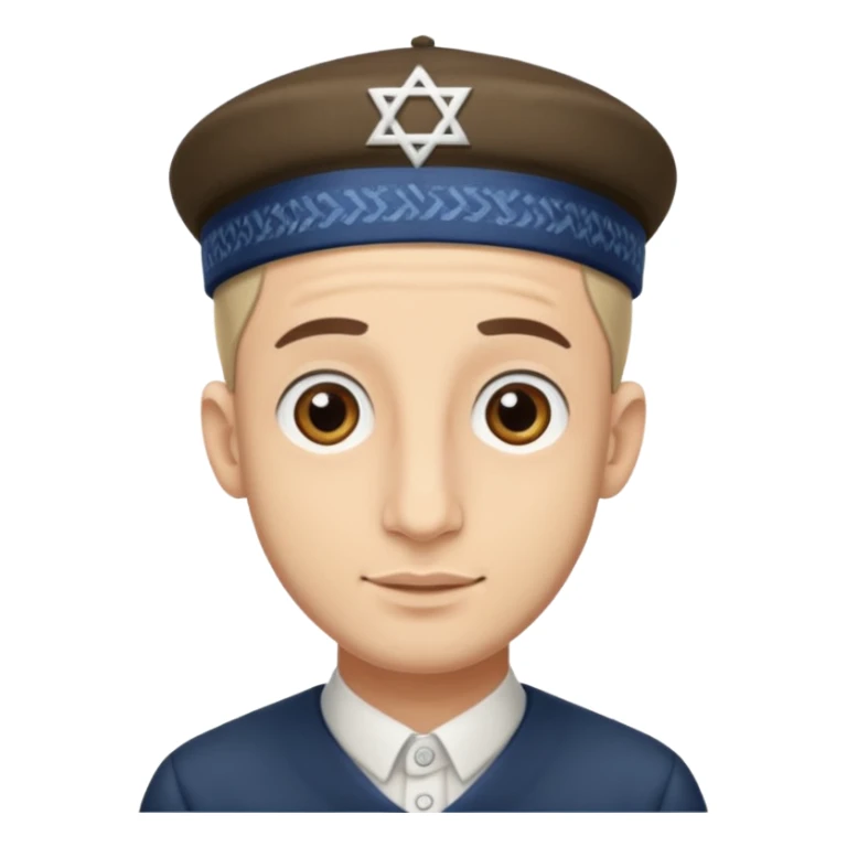 A Jewish male with a large nose and a dome on his head sticker