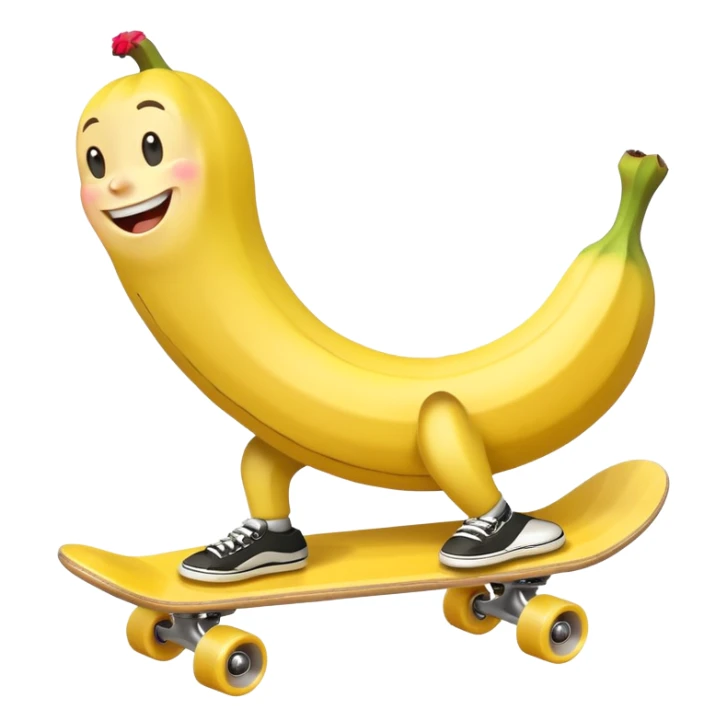Happy banana on a skateboard sticker