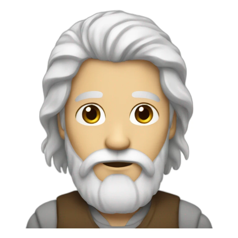 Man with long white hair and brown beard sticker