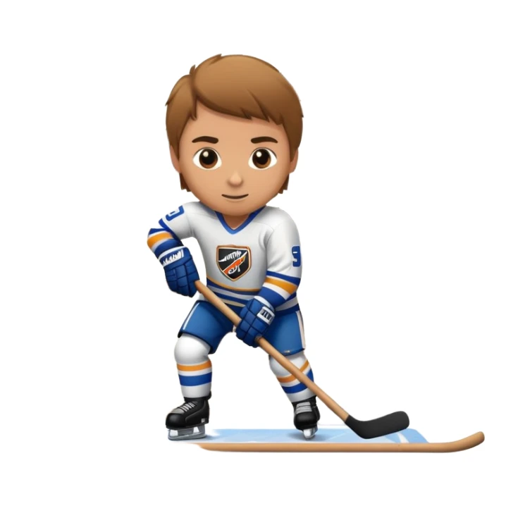 A hockey player playing on top of a house sticker