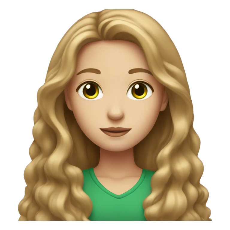girl with long light brown hair and green eyes  sticker