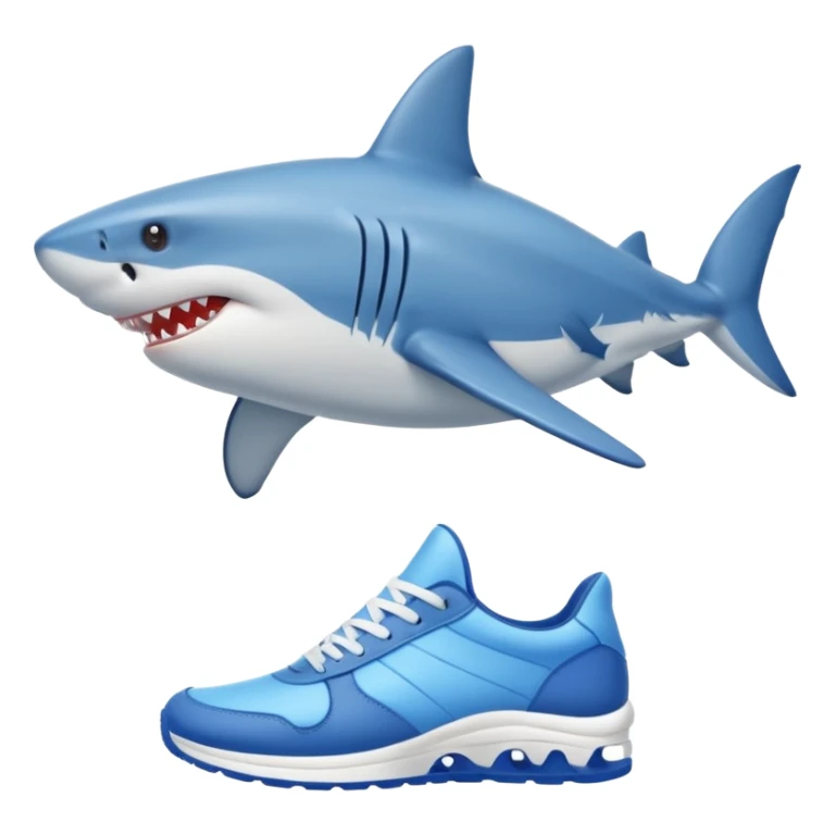 A SHARK WITH 4 LEGS AND WEARING BLUE SNEAKERS  sticker