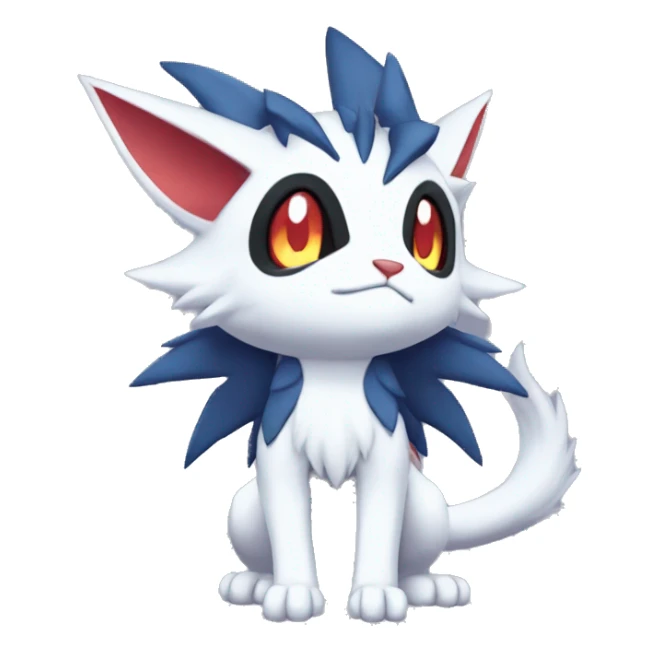 Edgy Cool Chibi Sneasel-Nargacuga-Absol-Pokémon-Fakémon-fusion-cat Full Body sticker