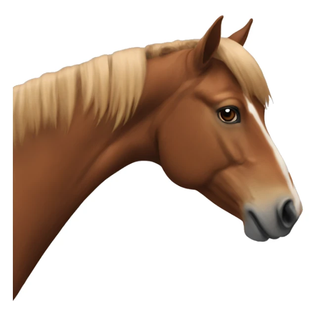 chesnut horse with chesnut mane with white line on head and girl sticker