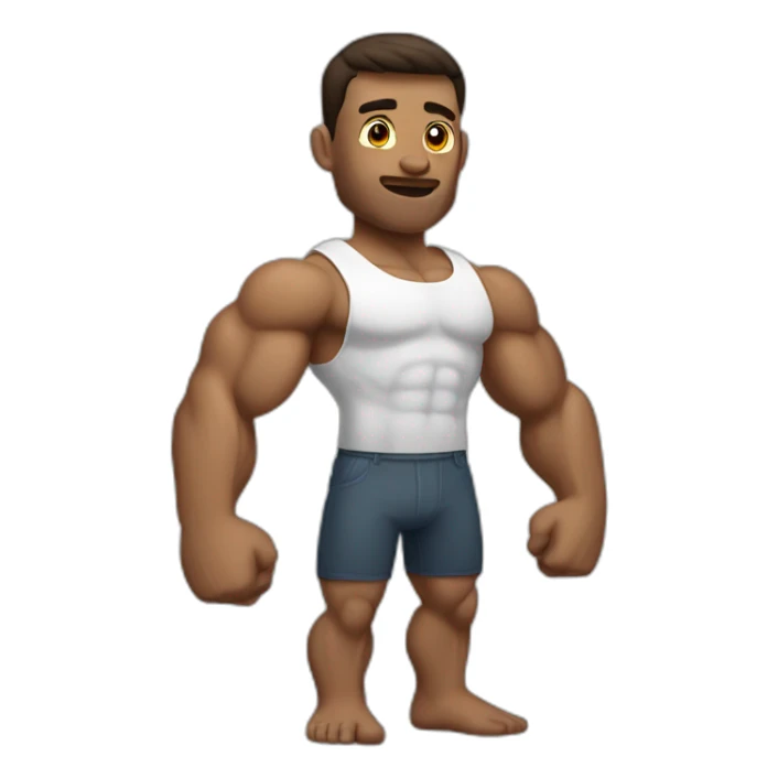 muscular man with one skinny arm sticker