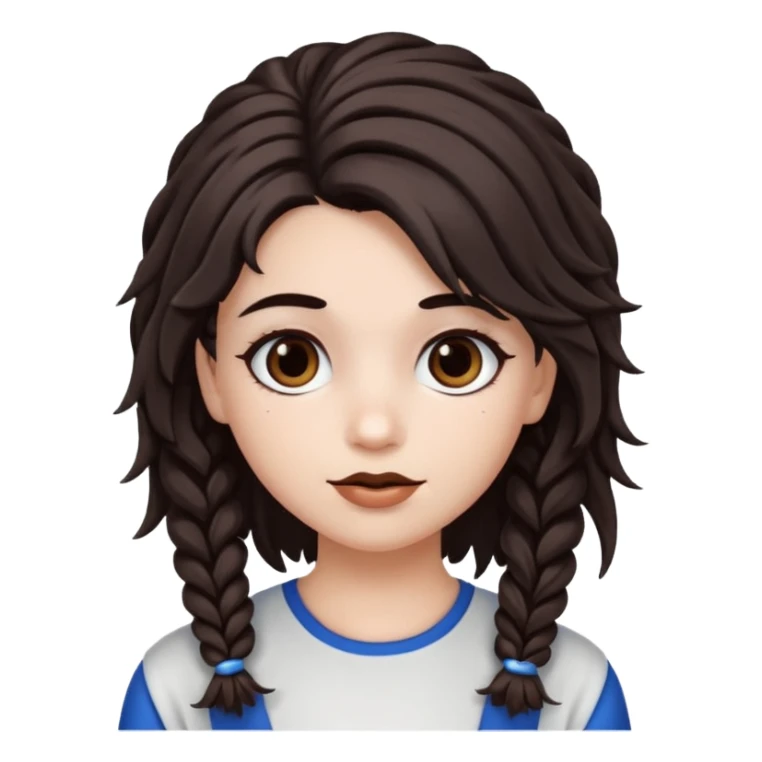 Oreo saçlı kız beyaz tenli kahve kaşlı sticker