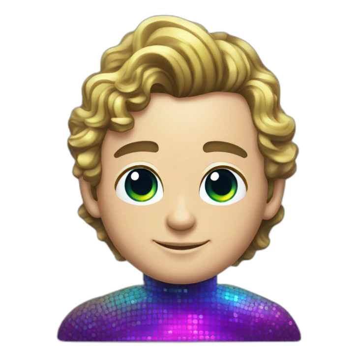 Fancy disco futuristic Jonathan Toews in rainbow bubble sticker