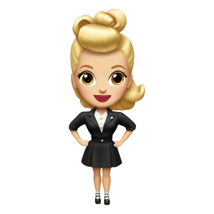 1940's blonde Barbie with victory rolls hair sticker