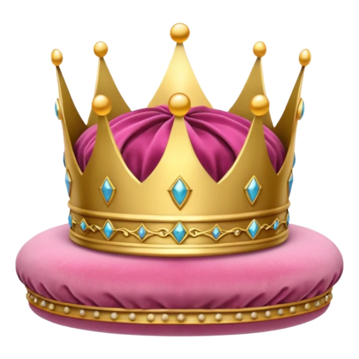 crown with a pink velvet cushion sticker