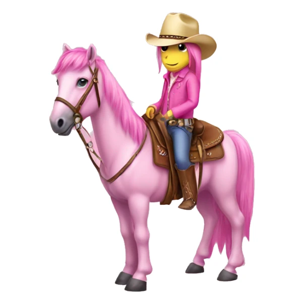 A pink pony with pink cowboy hat and clothes  sticker