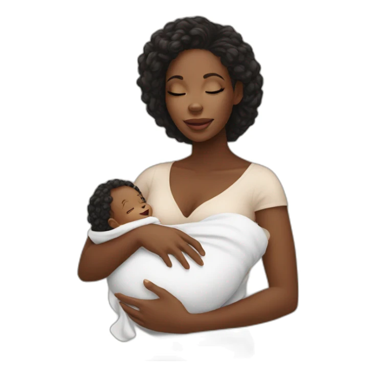 Beautiful Black women holding newborn baby sticker