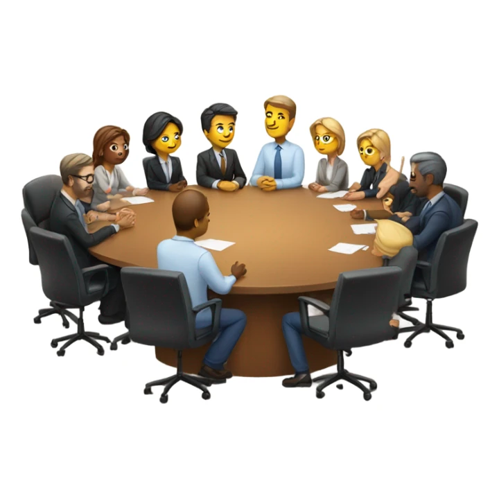 10 men and women work meeting at a table sticker