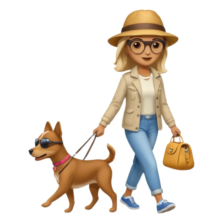 Woman walk with dog sticker