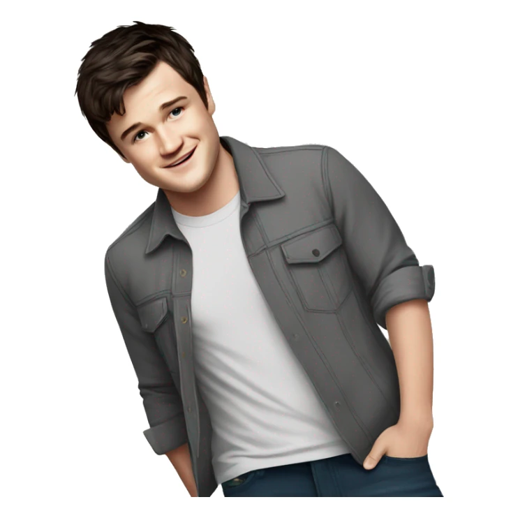 josh hutcherson wearing shirt sticker