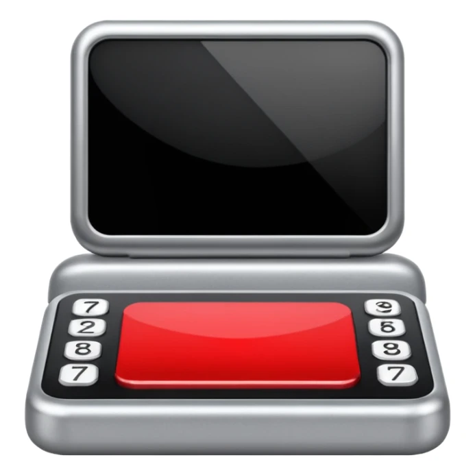 pin pad with a small black screen on top and a small red screen down indicates the locked situation sticker
