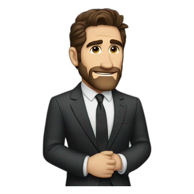 jake gyllenhaal cartoon wearing suit sticker