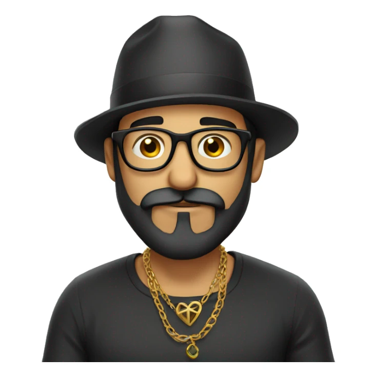 Mexican man with beard and glasses and cross necklace picking his nose sticker