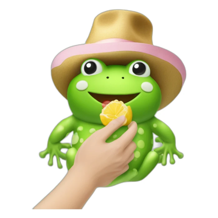 Süßer Frosch der einen Joghurtbecher in der Hand hält der Glubschaugen hat  sticker