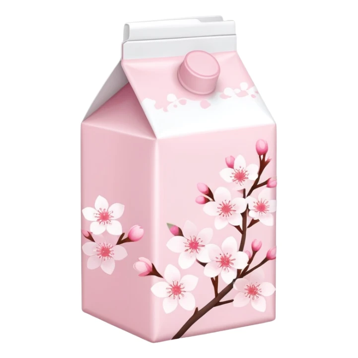 Cute Pastel pink and white Cherry Blossom Sakura Milk Carton sticker