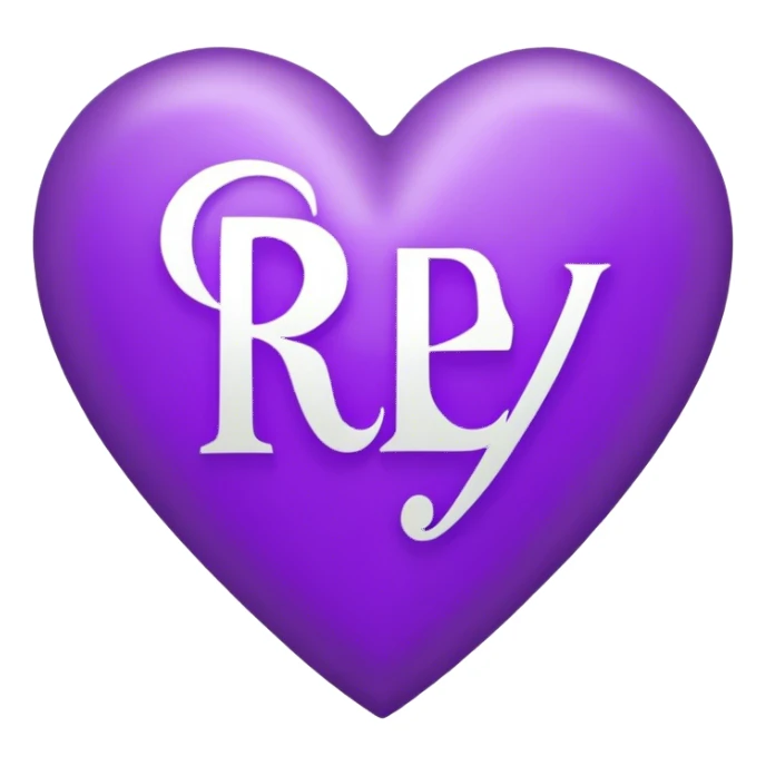 Purple Heart with the letters Riley in the middle  sticker