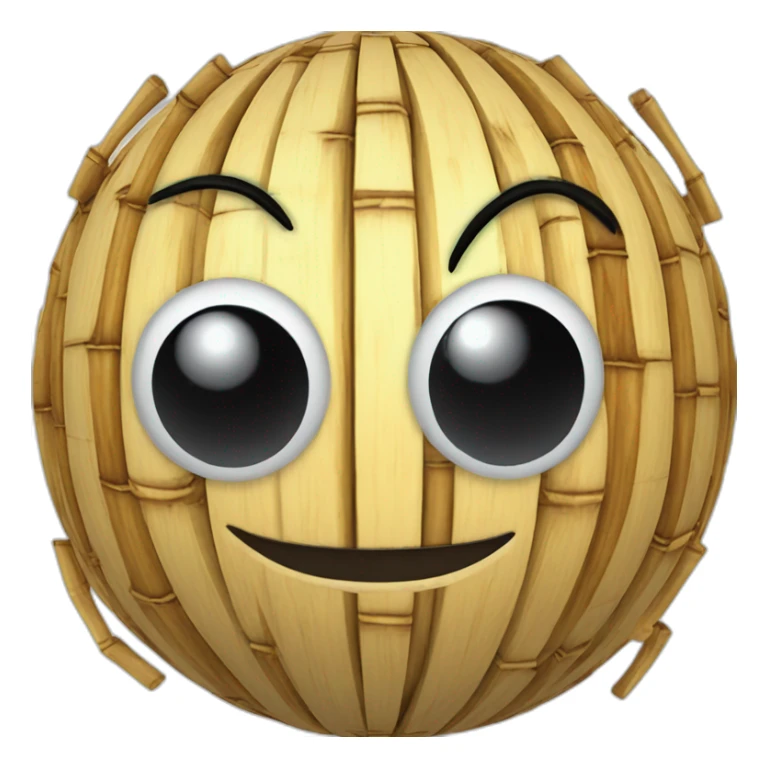 3d sphere with a cartoon awesome bamboo Mickey Mouse skin texture with marked eyes sticker