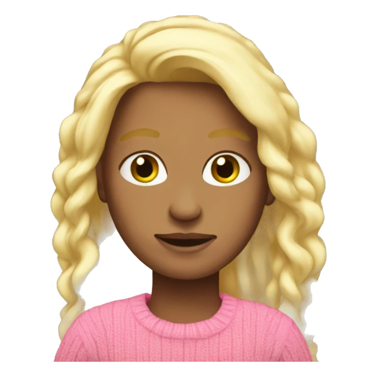 Blonde long hair pink sweater sticker