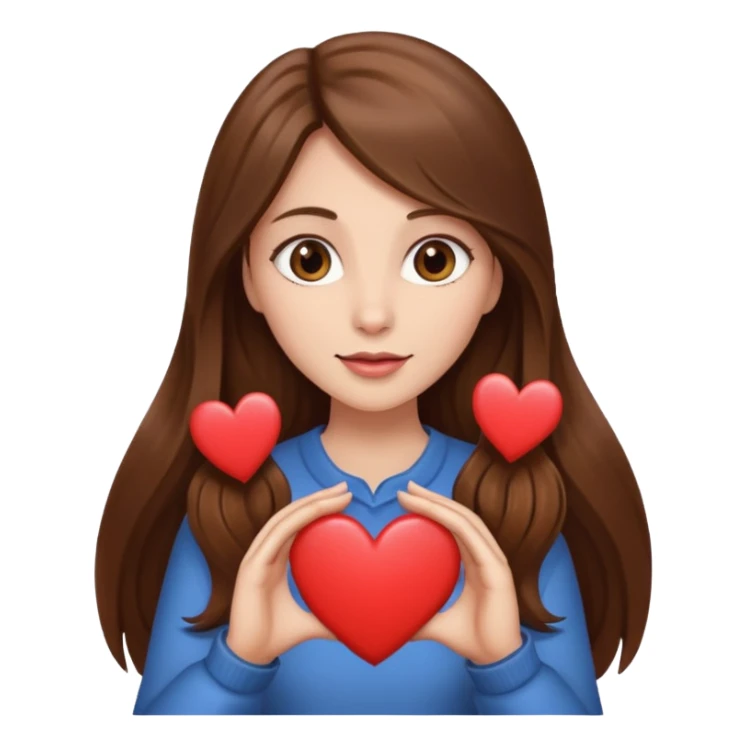 Make her hold a love heart ,long hair sticker