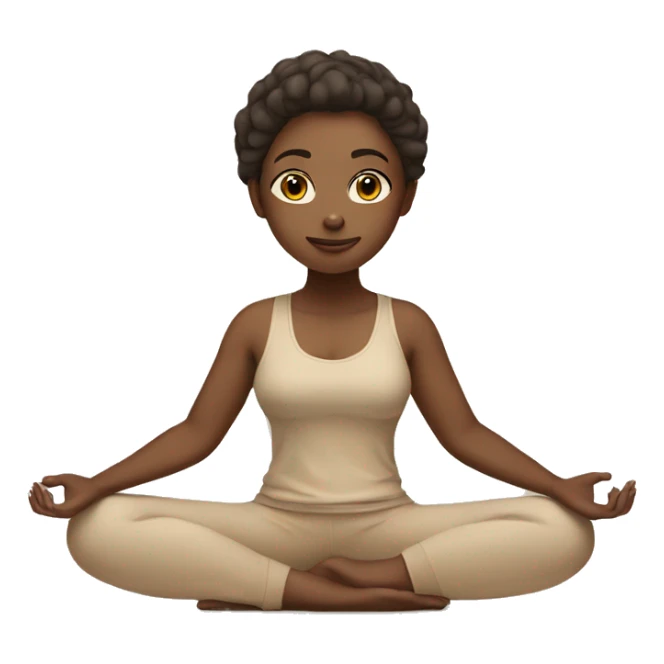 girl in beige clothes doing yoga sticker