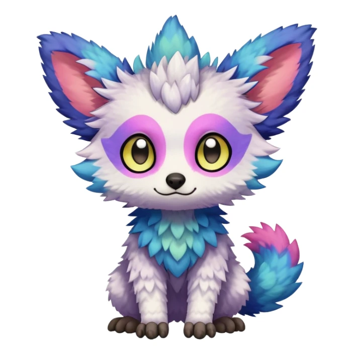  Colorful Kawaii Trico FurSona Fakemon Full Body sticker