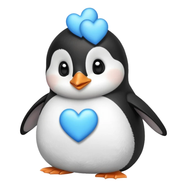loving cute penguin whit blue hearts around him sticker