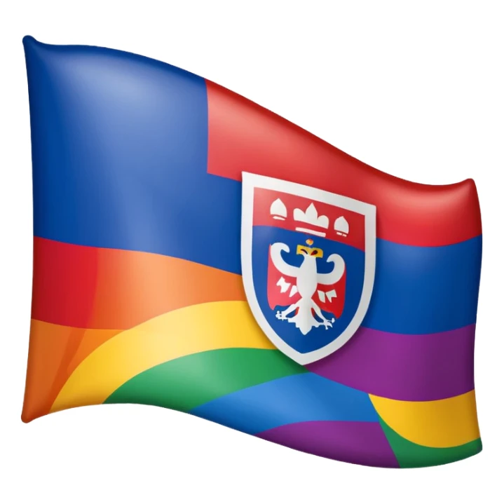 A slovak flag combined with a gay flag sticker