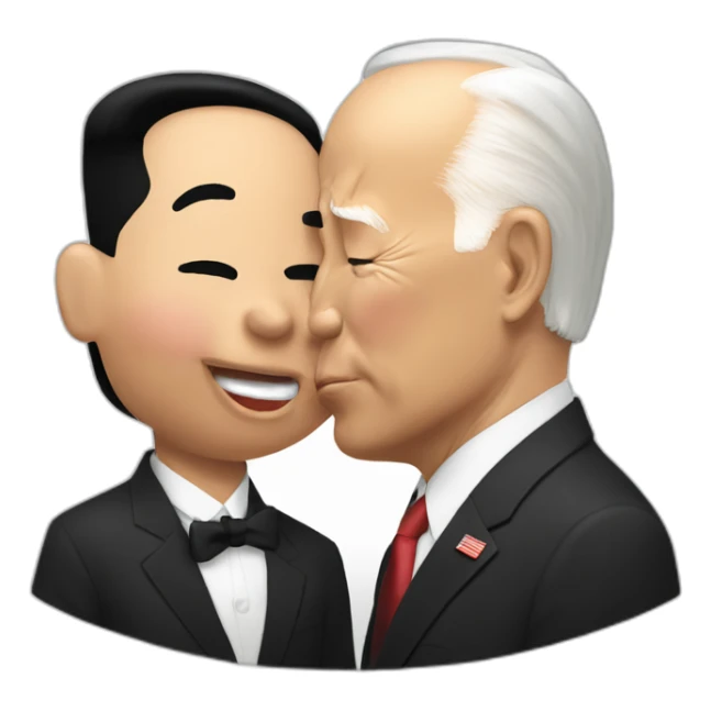Kim Jong-un kiss biden sticker