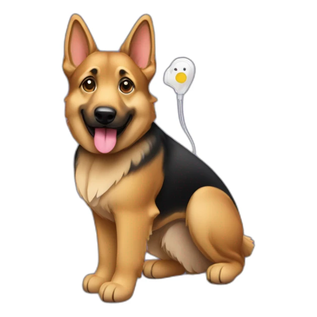 Berger allemand vétérinaire avec airpod  sticker