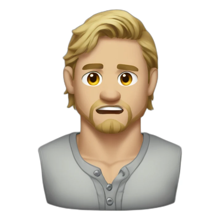 charlie hunnam angry cartoon wearing henley sticker