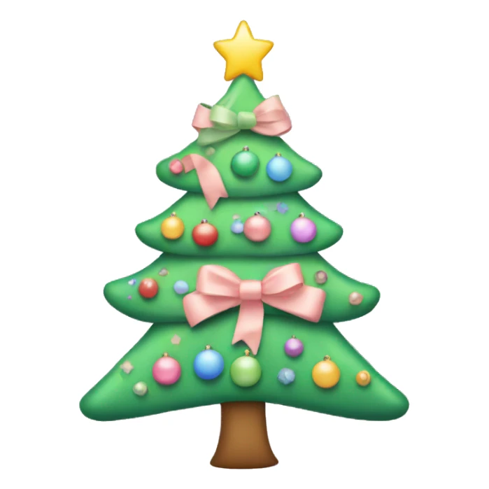 Christmas tree with pastel bows sticker